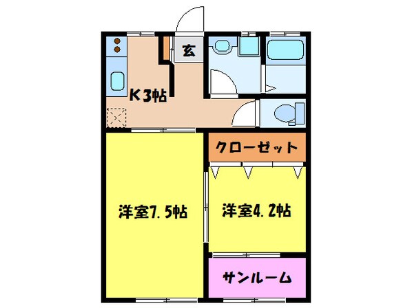 リヴィエールAの物件間取画像